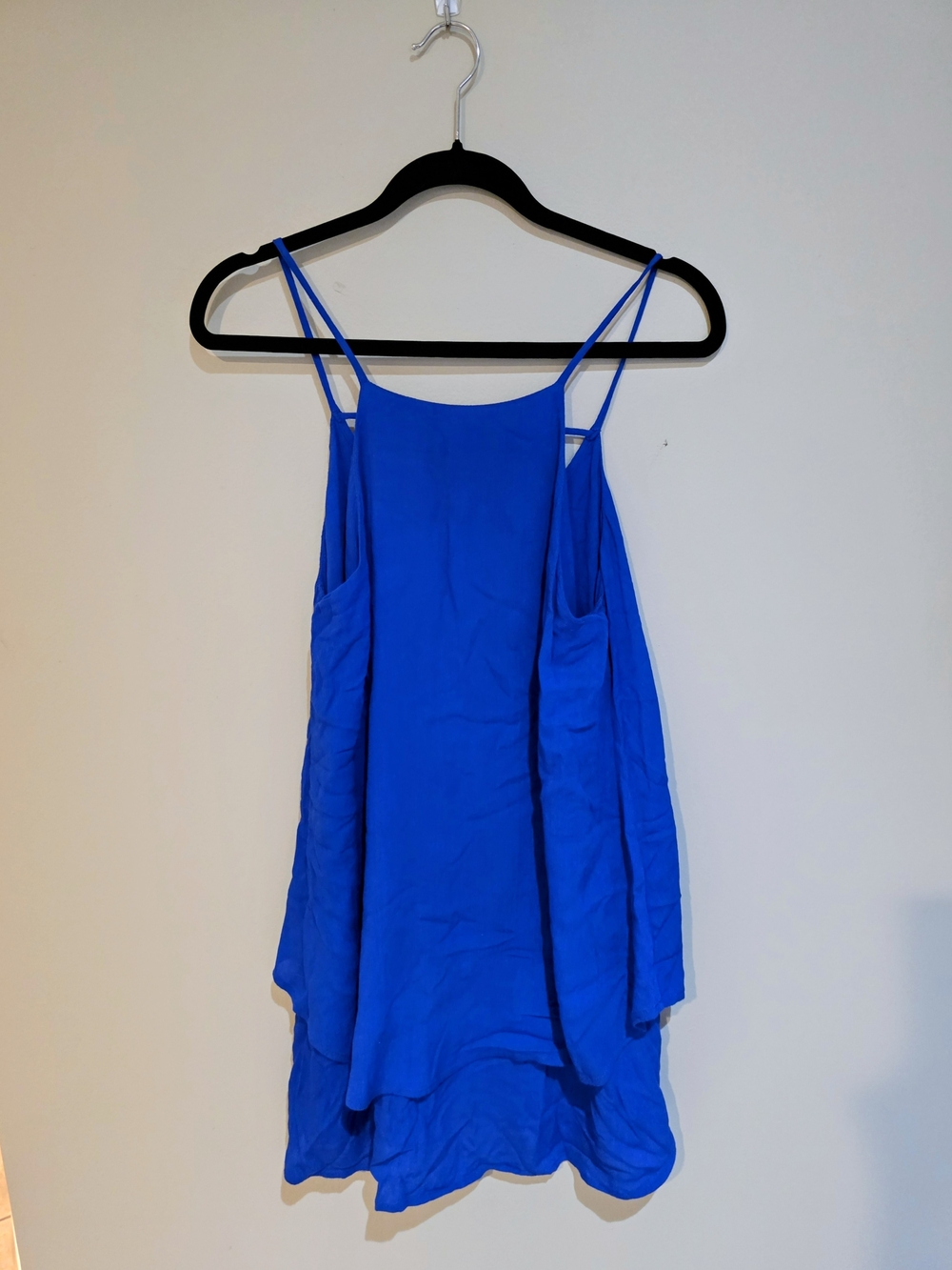 Blue Spaghetti Strap Swing Tank Top